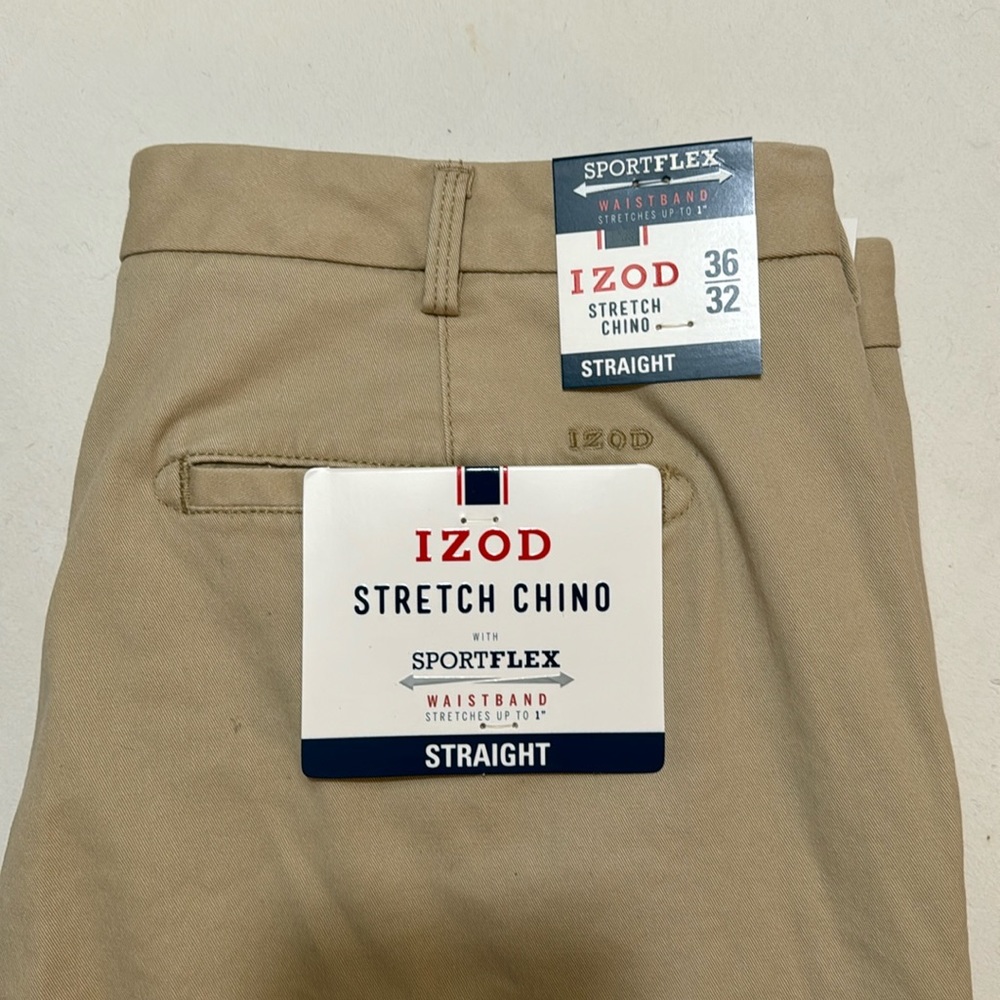 NWT Izod men’s chino pants tan
